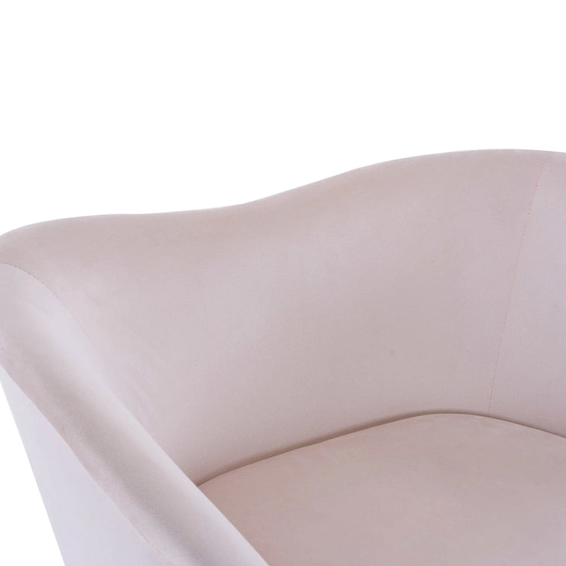 Fauteuil d'appoint en tissu moderne avec dossier incurvé et pieds dorés