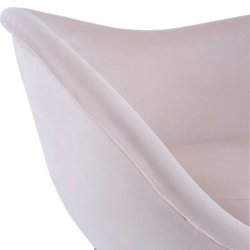 Fauteuil d'appoint en tissu moderne avec dossier incurvé et pieds dorés