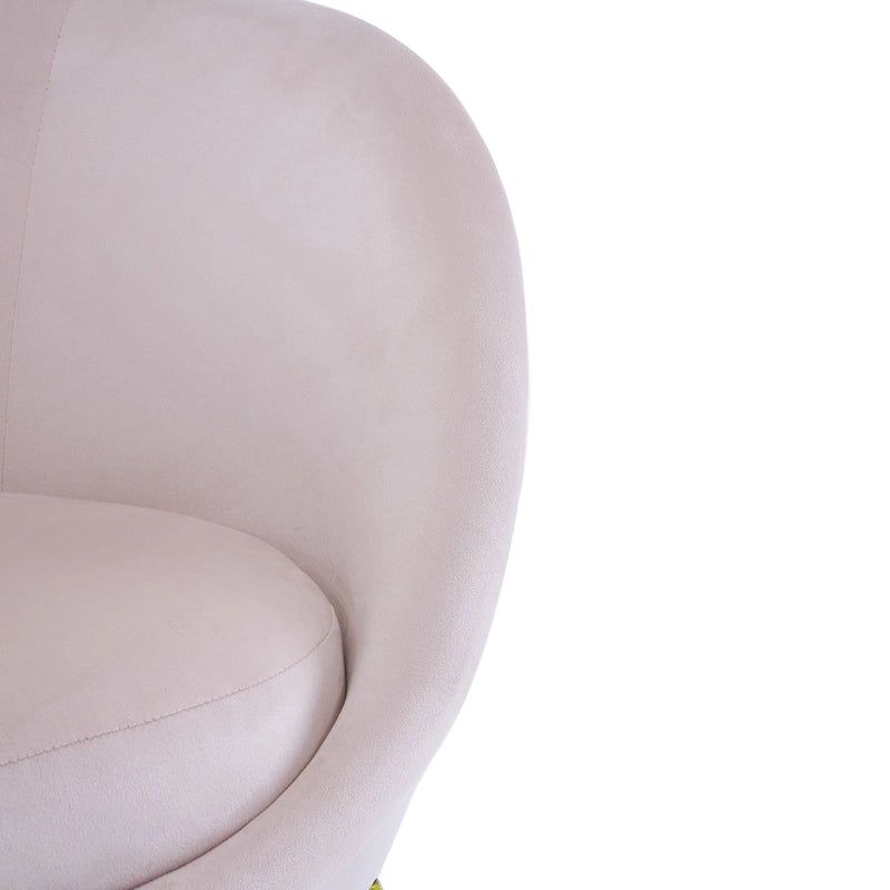 Fauteuil d'appoint en tissu moderne avec dossier incurvé et pieds dorés