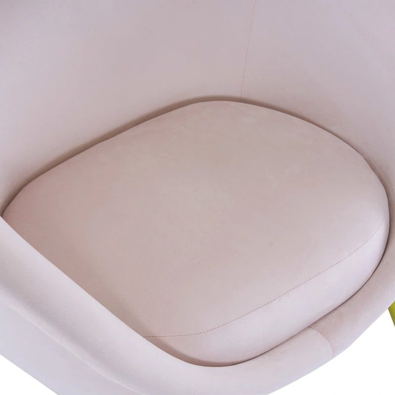 Fauteuil d'appoint en tissu moderne avec dossier incurvé et pieds dorés