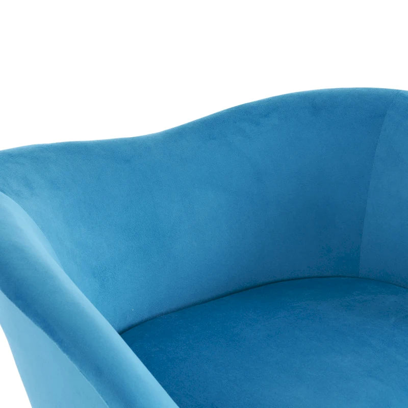 Fauteuil d'appoint en tissu moderne avec dossier incurvé et pieds dorés