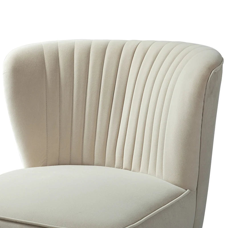 Chaise d'appoint capitonnée moderne en velours avec pieds dorés par