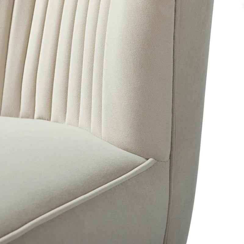 Chaise d'appoint capitonnée moderne en velours avec pieds dorés par