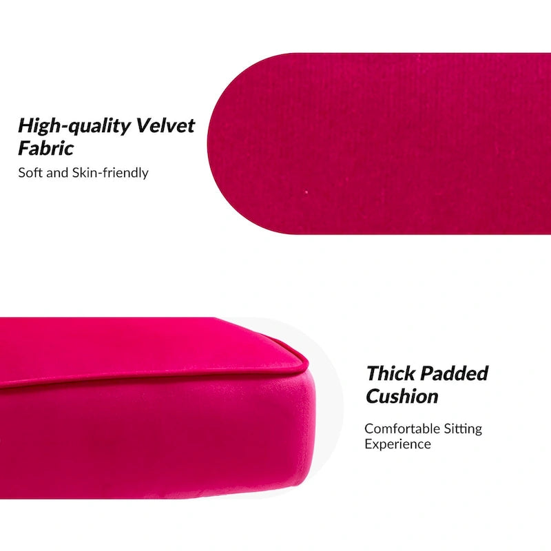 Chaise d'appoint capitonnée moderne en velours avec pieds dorés par