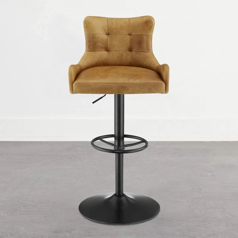 Tabouret de bar en cuir véritable