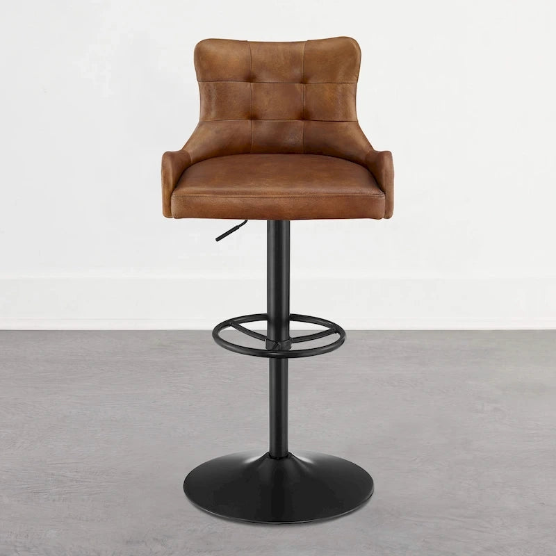 Tabouret de bar en cuir véritable