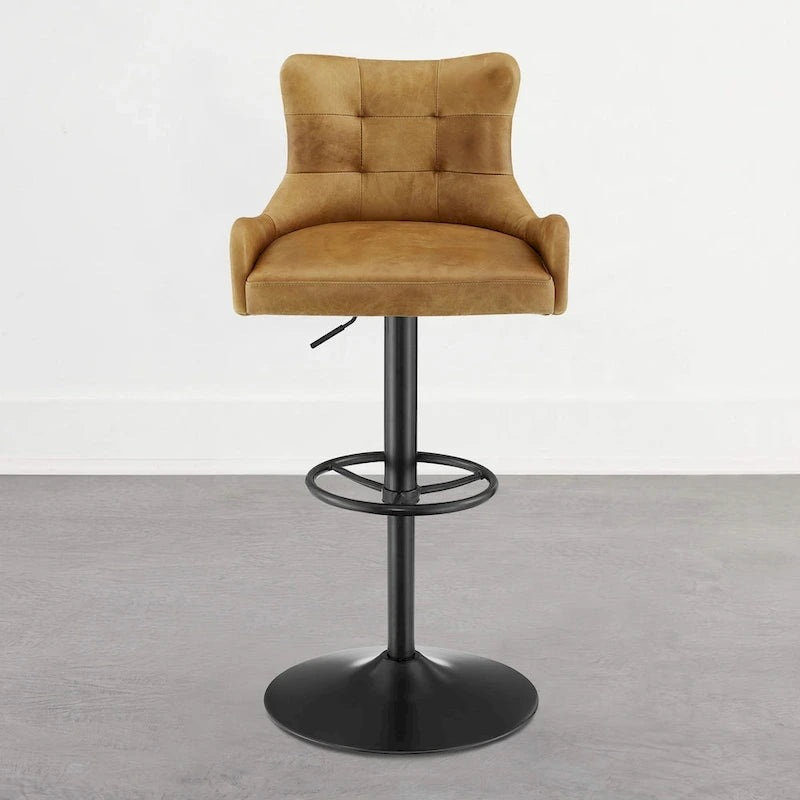 Tabouret de bar en cuir véritable