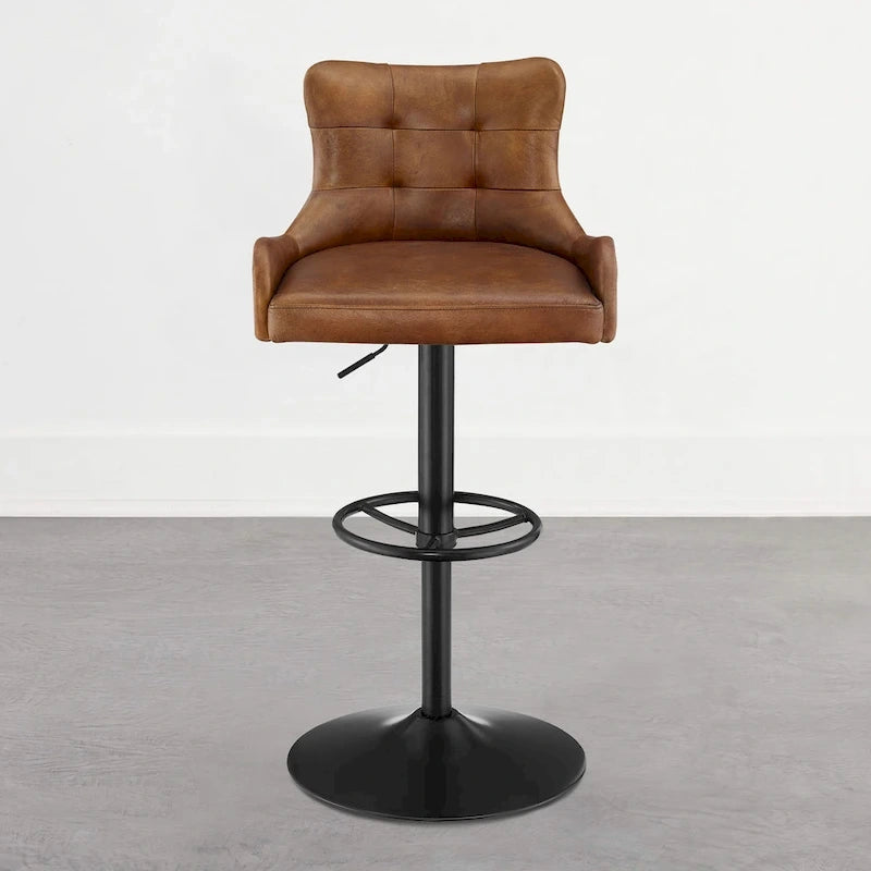 Tabouret de bar en cuir véritable