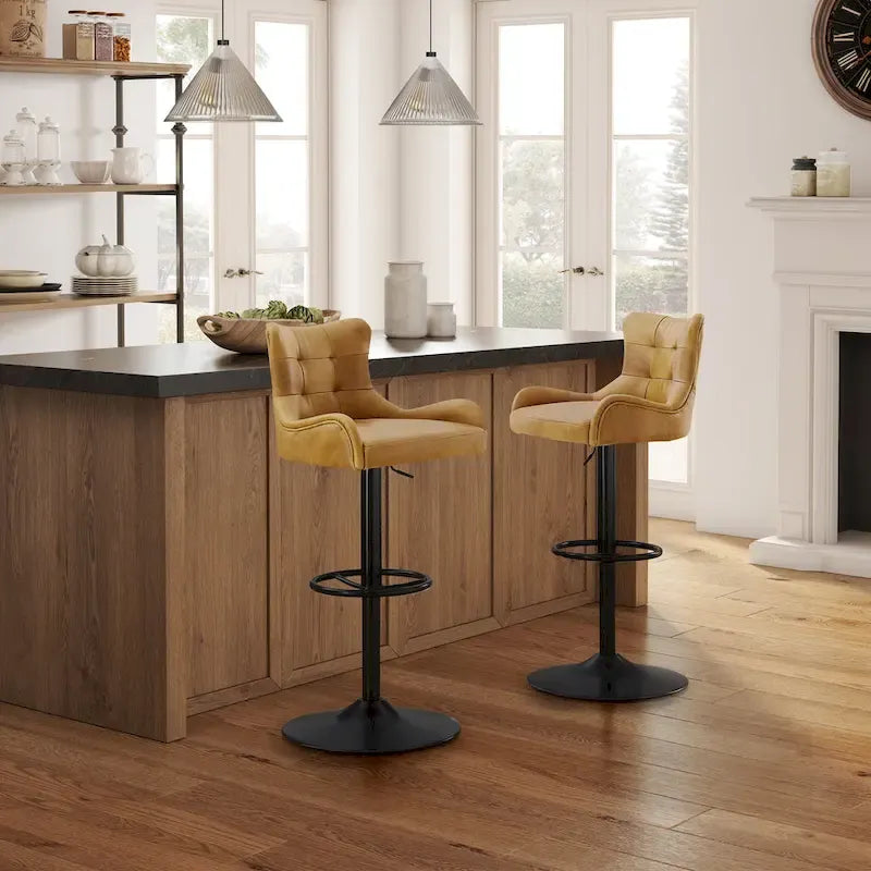 Tabouret de bar en cuir véritable