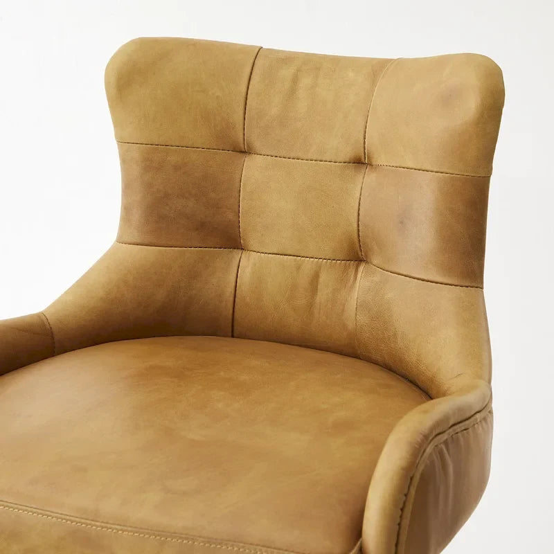 Tabouret de bar en cuir véritable