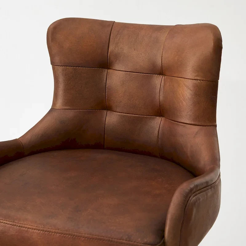 Tabouret de bar en cuir véritable