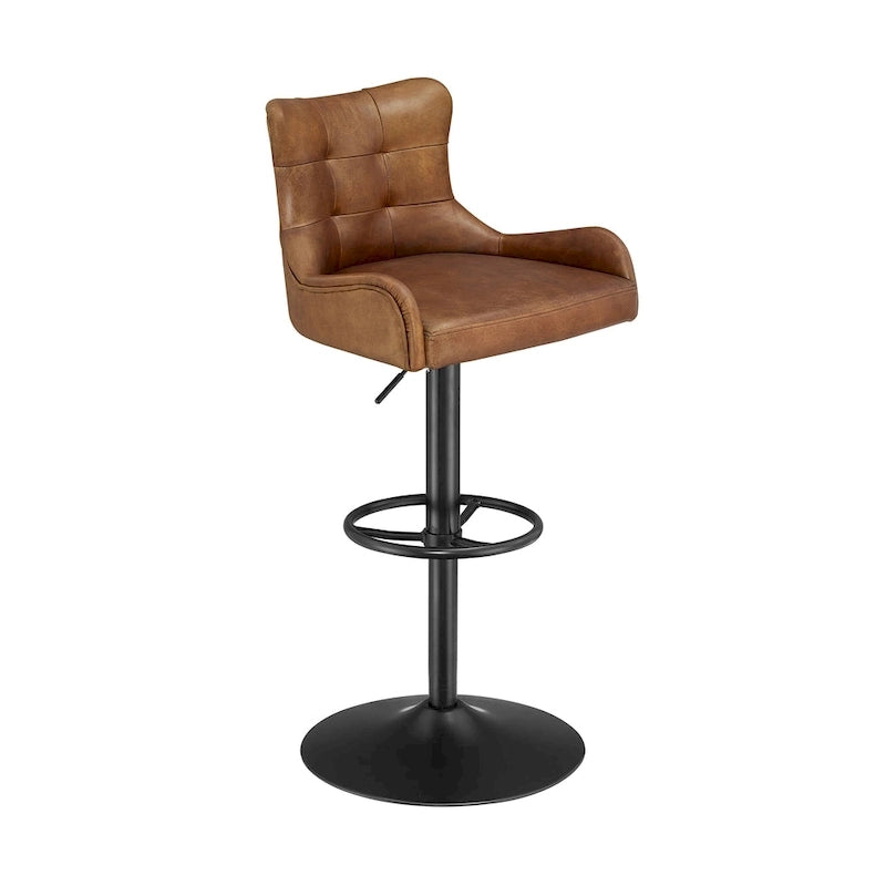 Tabouret de bar en cuir véritable