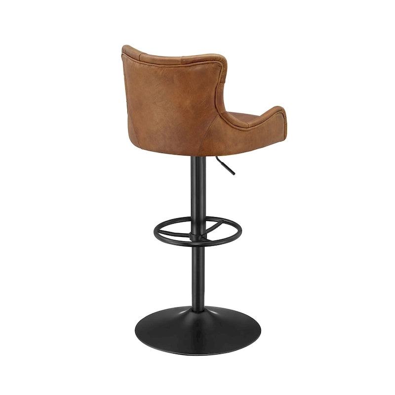 Tabouret de bar en cuir véritable
