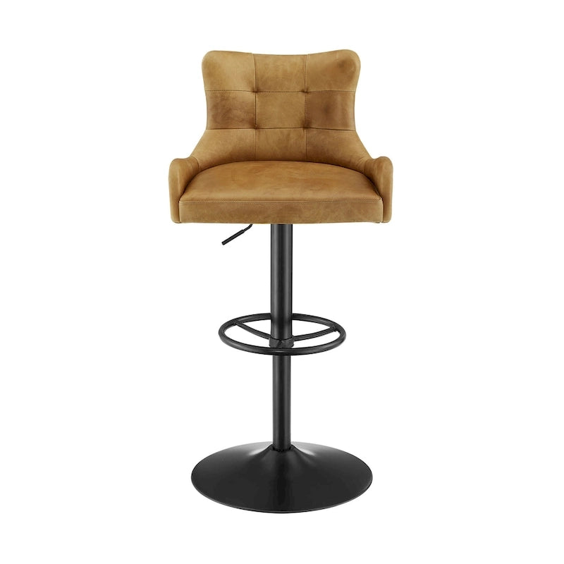 Tabouret de bar en cuir véritable