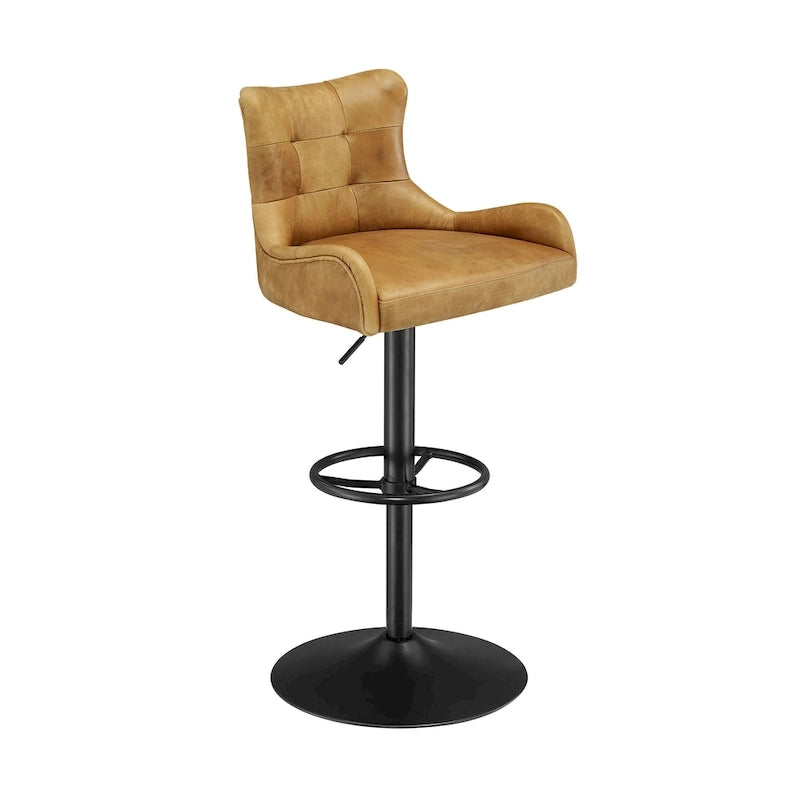 Tabouret de bar en cuir véritable