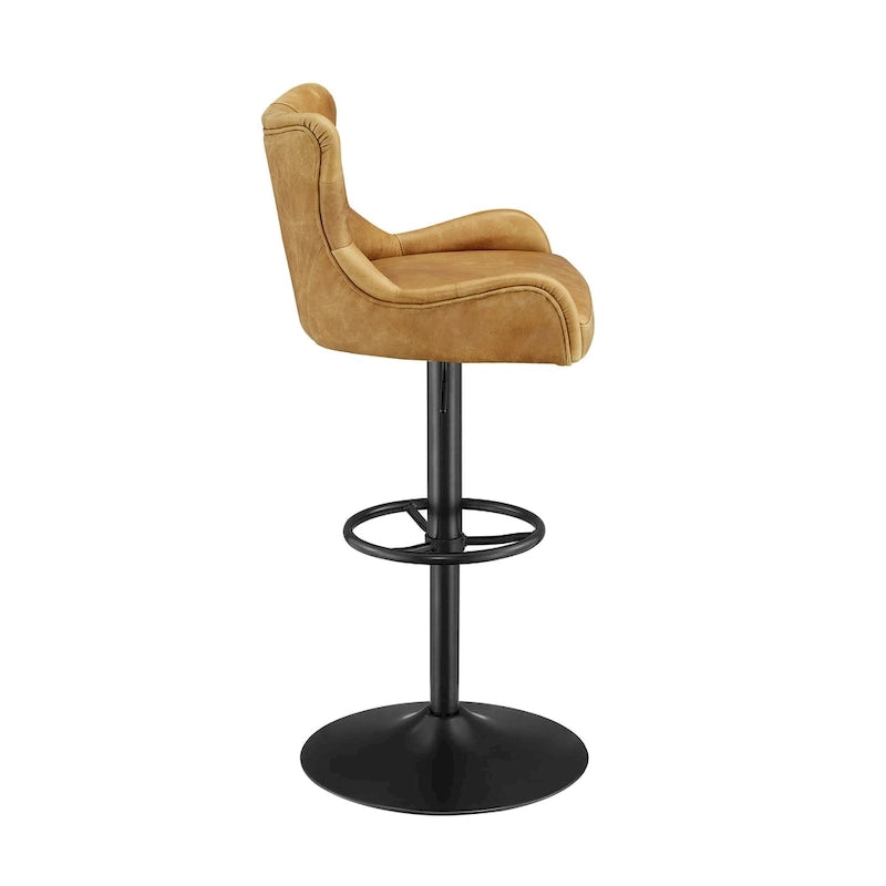 Tabouret de bar en cuir véritable