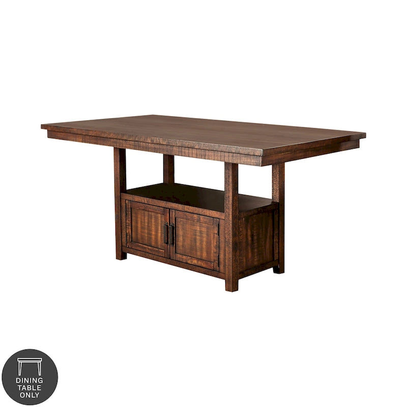 Table hauteur comptoir en noyer
