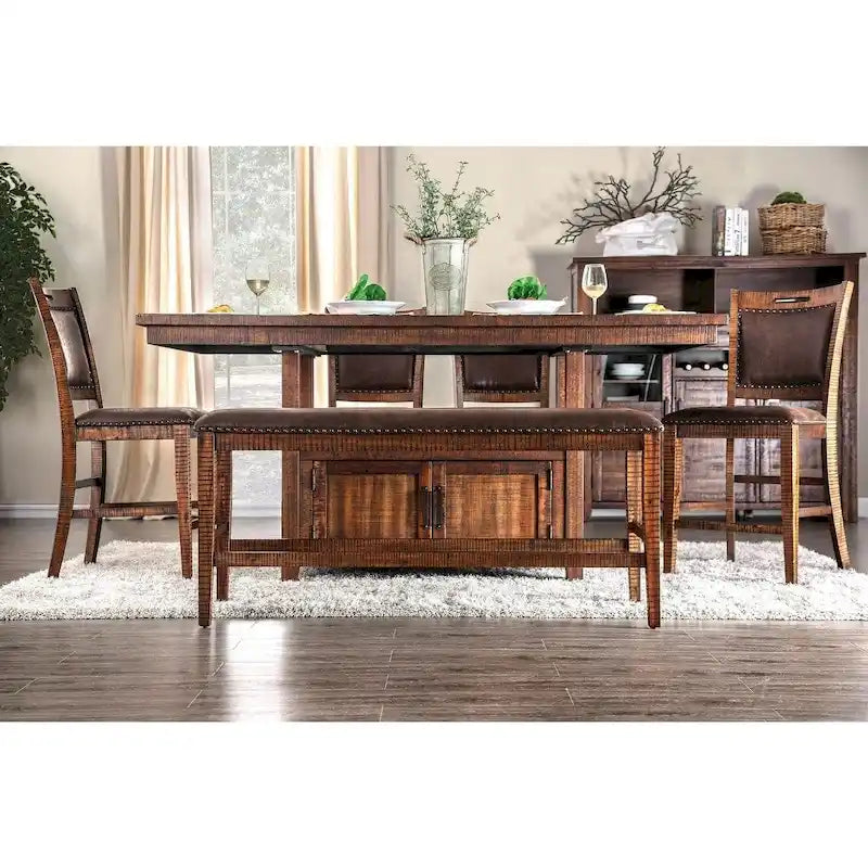 Table hauteur comptoir en noyer