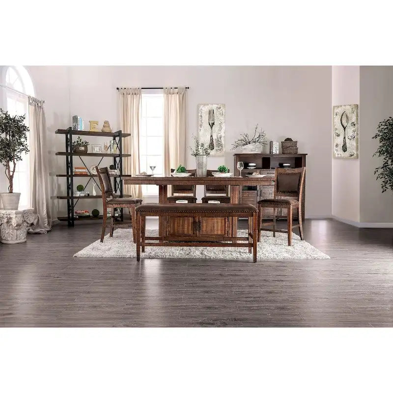 Table hauteur comptoir en noyer