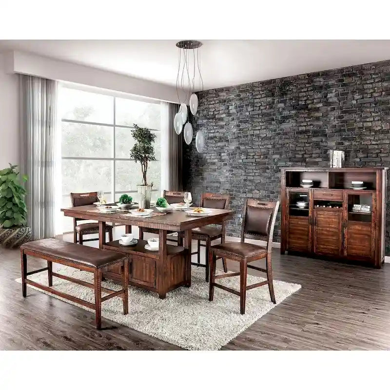 Table hauteur comptoir en noyer