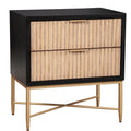 Table de chevet en bois à 2 tiroirs