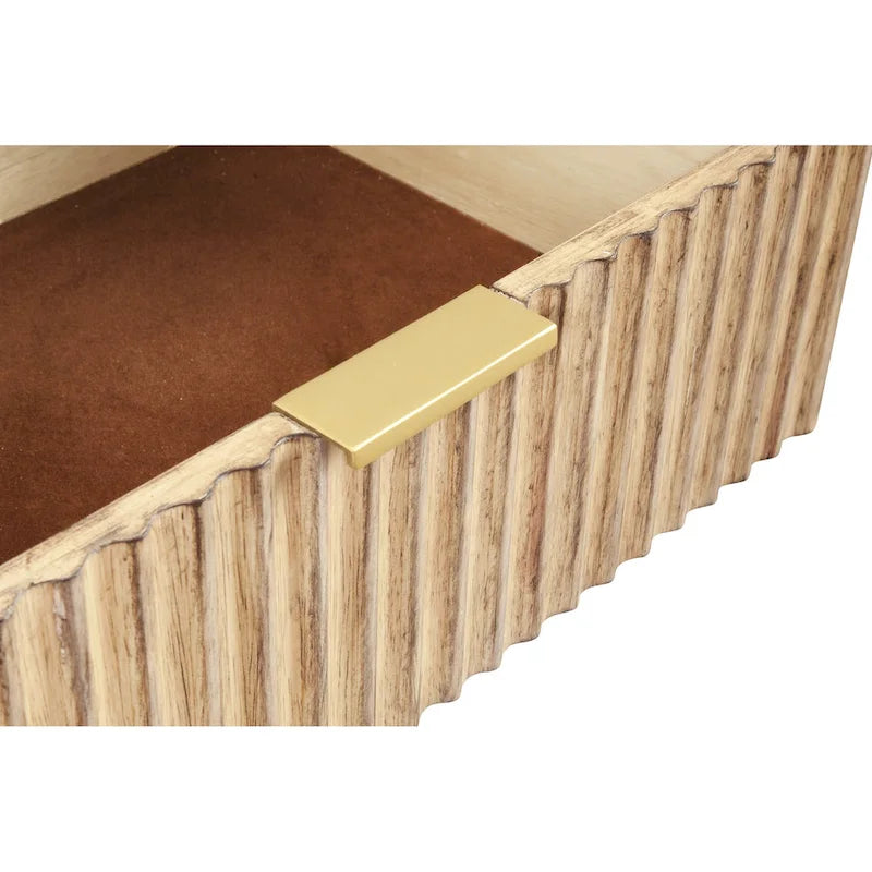 Table de chevet en bois à 2 tiroirs