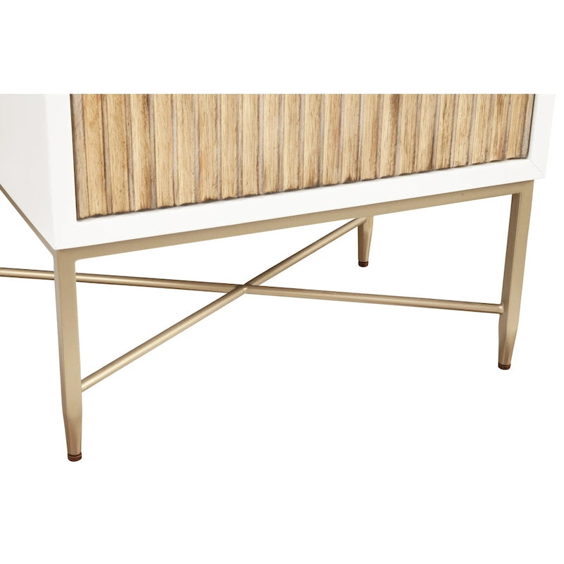 Table de chevet en bois à 2 tiroirs