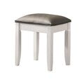 Verona Glossy White Vanity Stool with Padded Seat