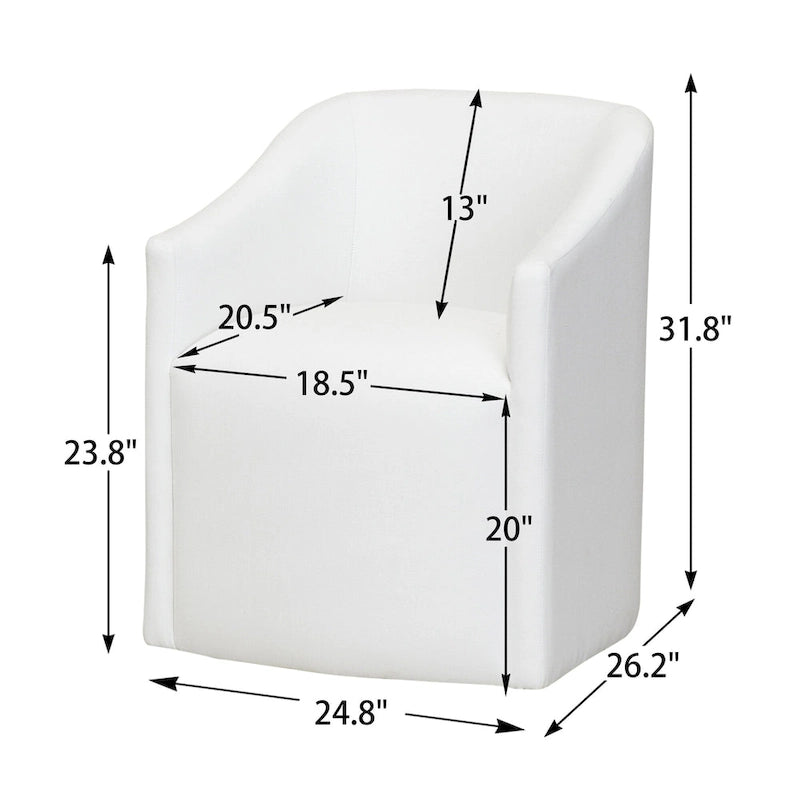 Chaise de salle à manger avec accoudoirs rembourrés