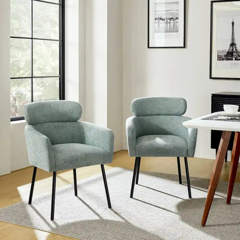 Chaise de salle à manger moderne Boucle avec pieds réglables, lot de 2 par