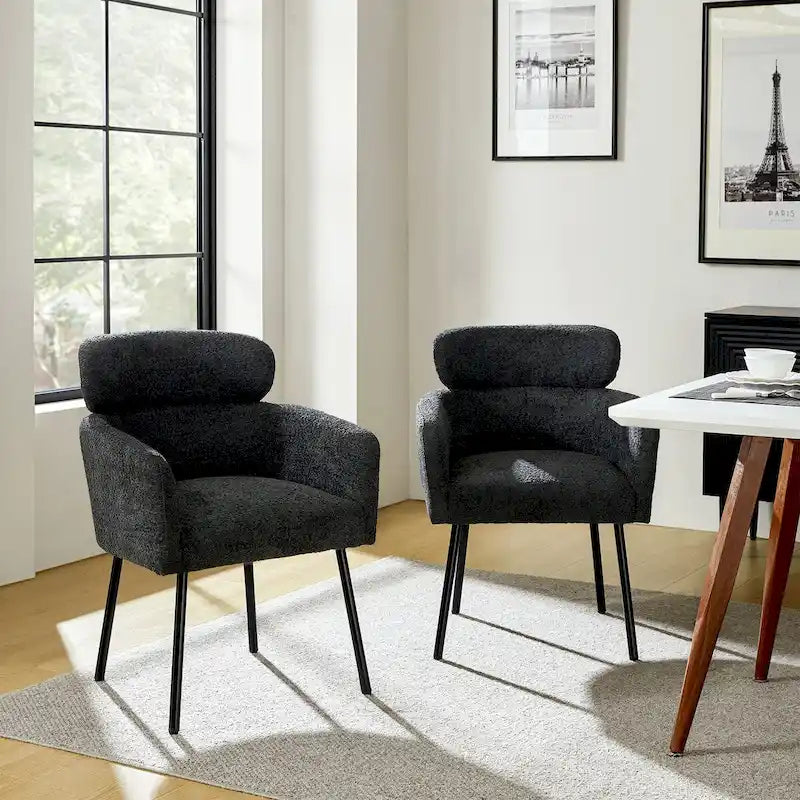 Chaise de salle à manger moderne Boucle avec pieds réglables, lot de 2 par