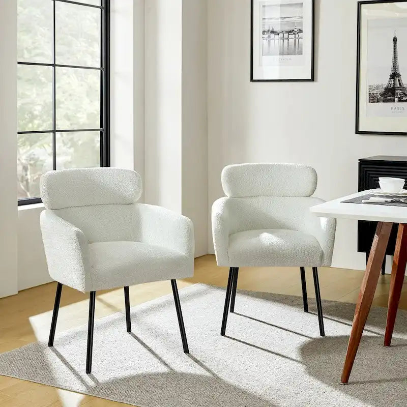 Chaise de salle à manger moderne Boucle avec pieds réglables, lot de 2 par