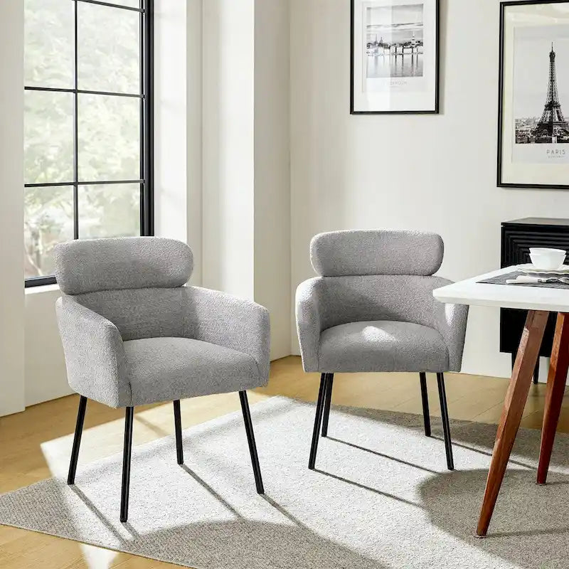 Chaise de salle à manger moderne Boucle avec pieds réglables, lot de 2 par