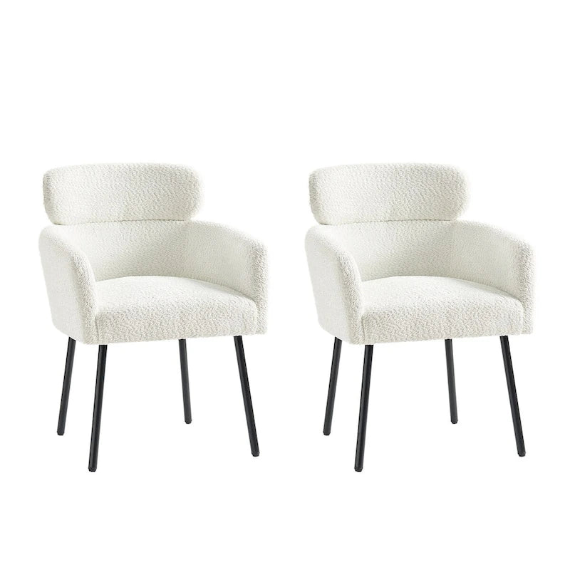 Chaise de salle à manger moderne Boucle avec pieds réglables, lot de 2 par