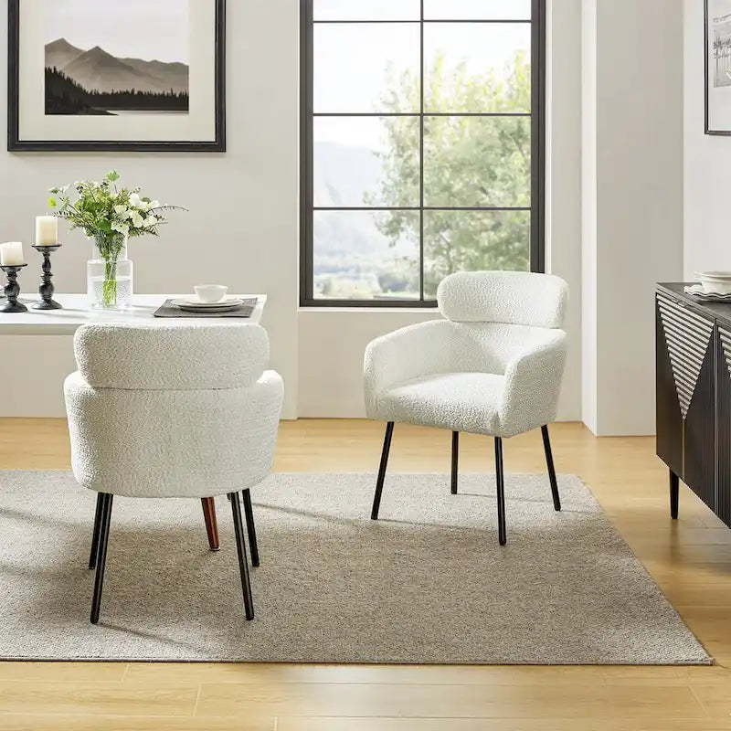 Chaise de salle à manger moderne Boucle avec pieds réglables, lot de 2 par