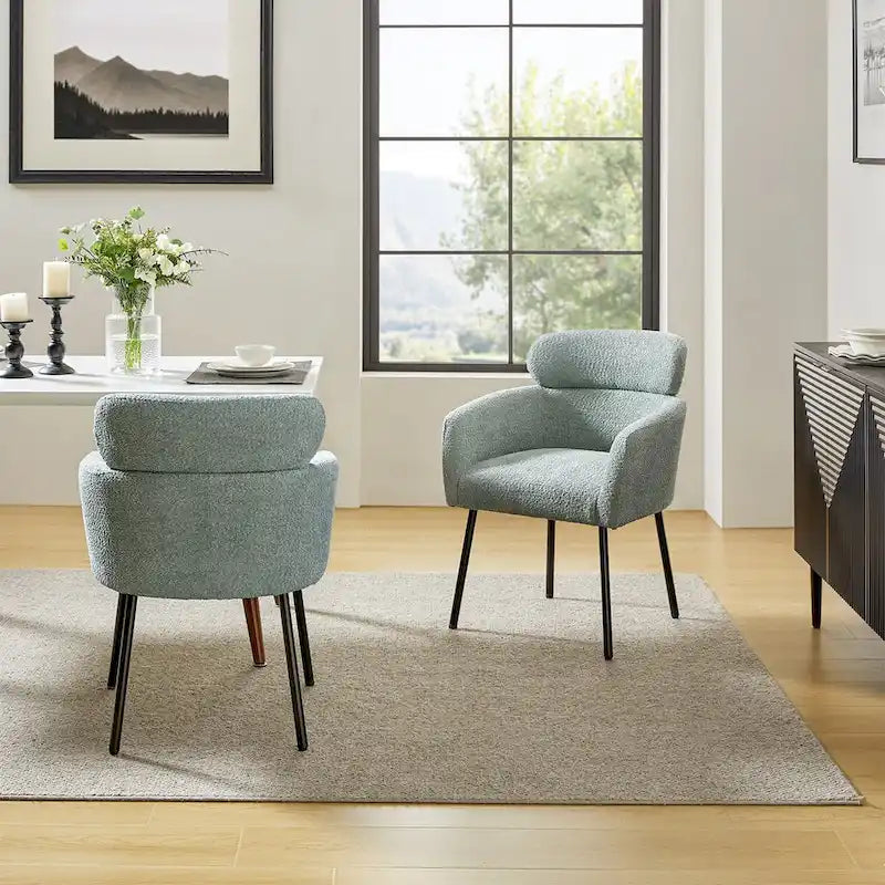 Chaise de salle à manger moderne Boucle avec pieds réglables, lot de 2 par