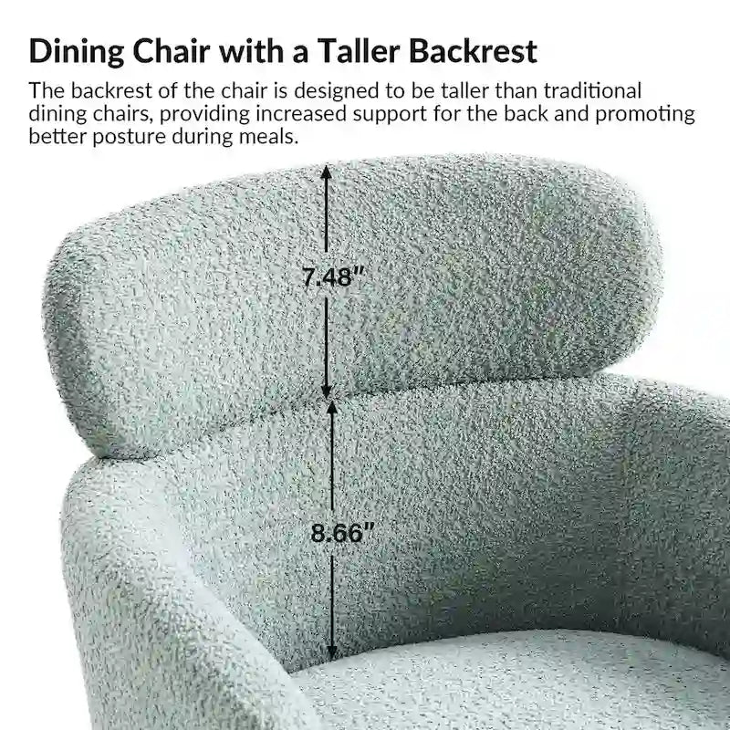 Chaise de salle à manger moderne Boucle avec pieds réglables, lot de 2 par