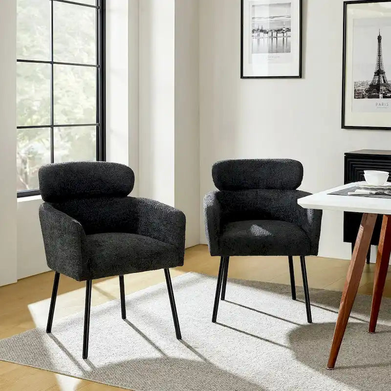Chaise de salle à manger moderne Boucle avec pieds réglables, lot de 2 par