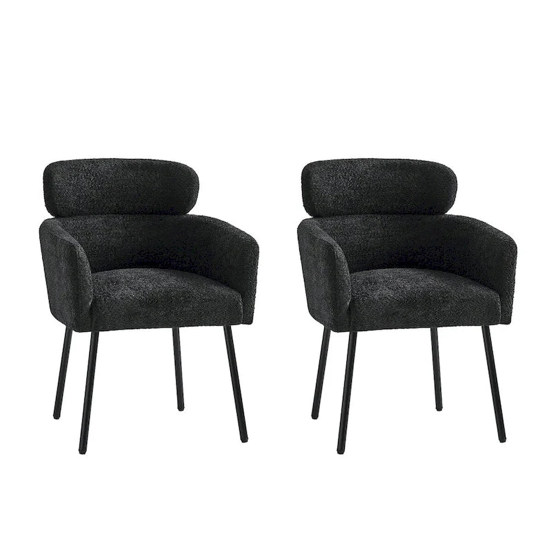 Chaise de salle à manger moderne Boucle avec pieds réglables, lot de 2 par