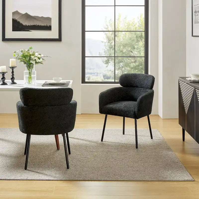 Chaise de salle à manger moderne Boucle avec pieds réglables, lot de 2 par