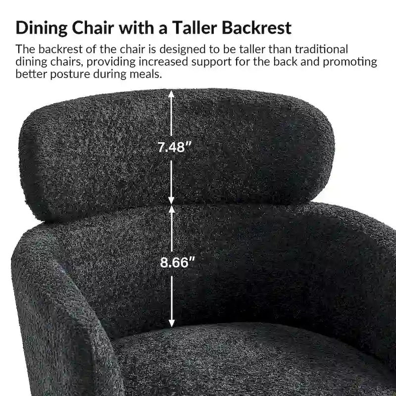 Chaise de salle à manger moderne Boucle avec pieds réglables, lot de 2 par