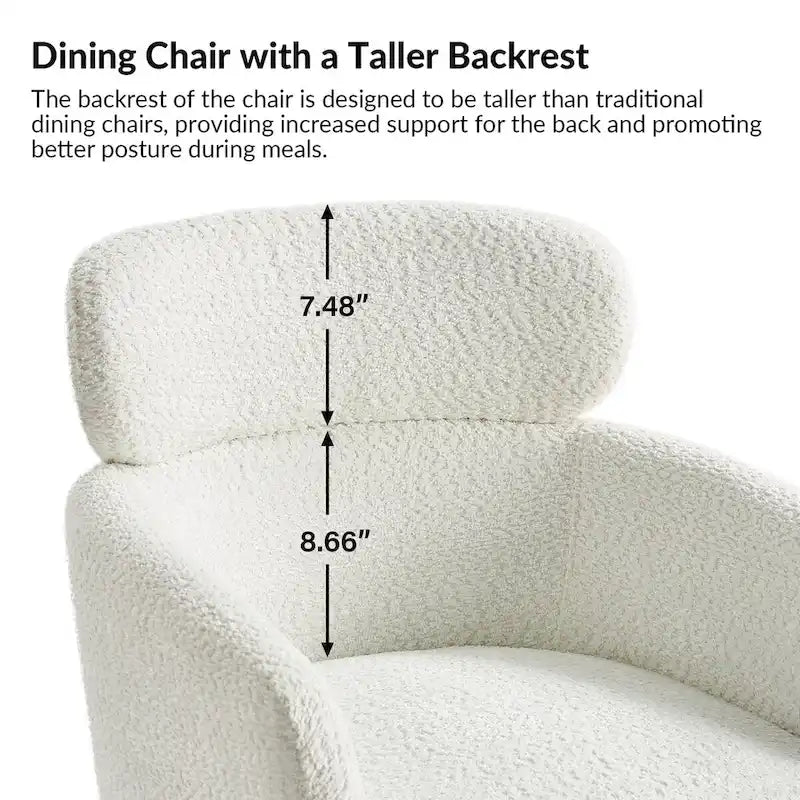 Chaise de salle à manger moderne Boucle avec pieds réglables, lot de 2 par