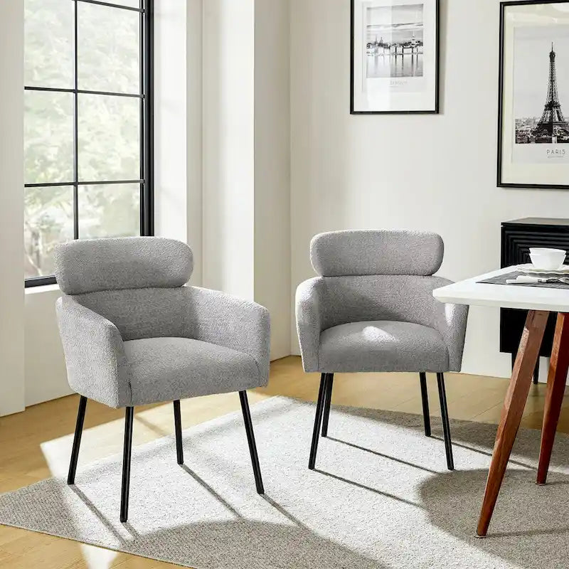 Chaise de salle à manger moderne Boucle avec pieds réglables, lot de 2 par