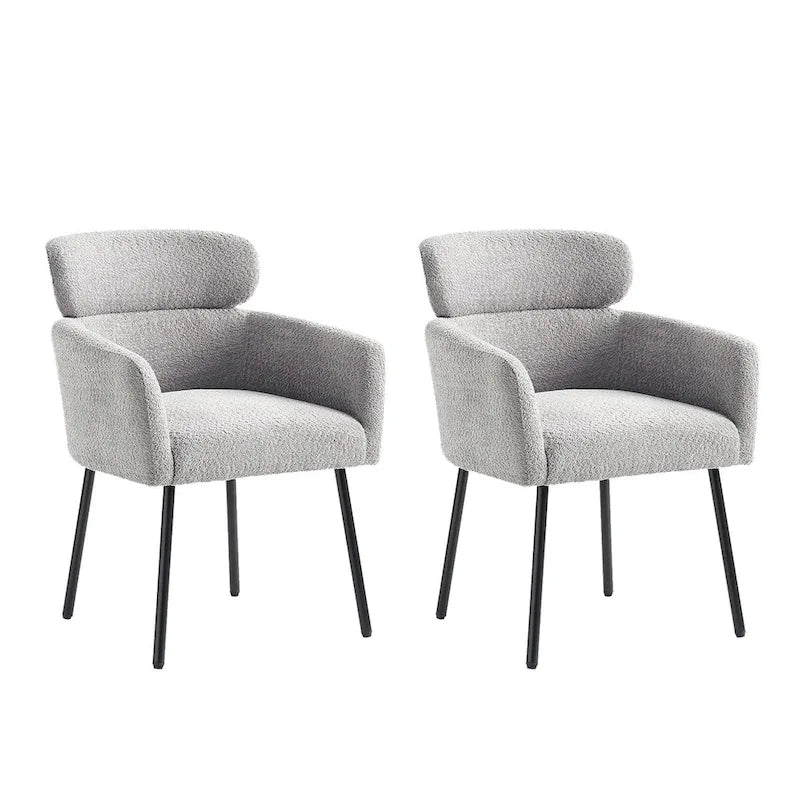 Chaise de salle à manger moderne Boucle avec pieds réglables, lot de 2 par