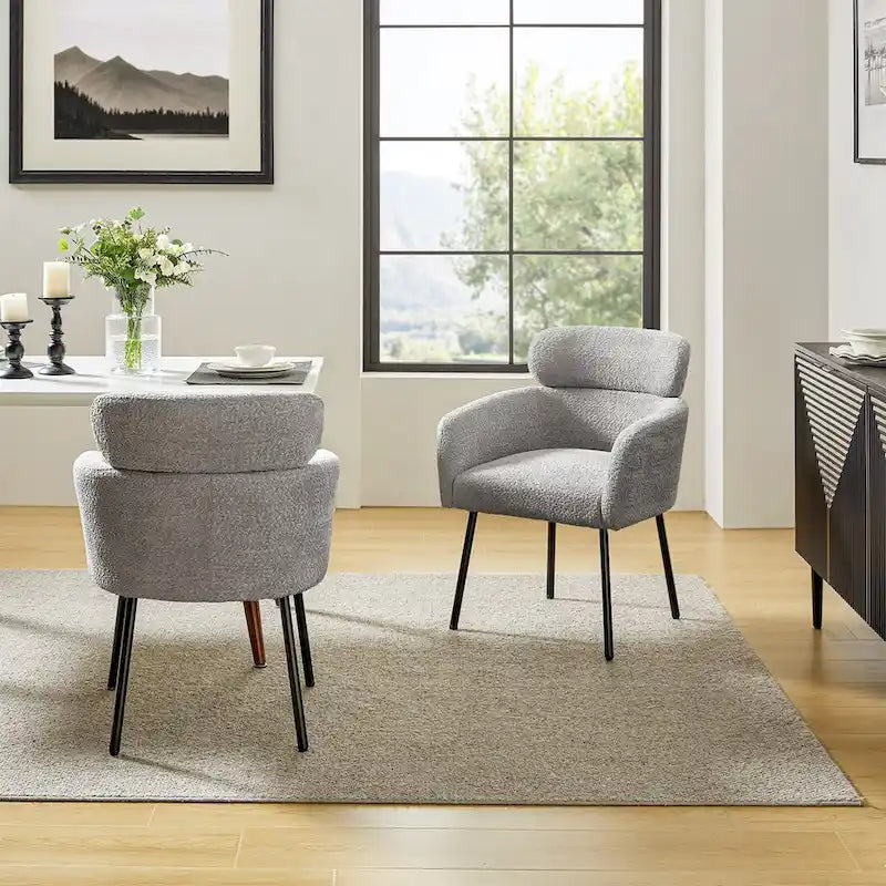 Chaise de salle à manger moderne Boucle avec pieds réglables, lot de 2 par