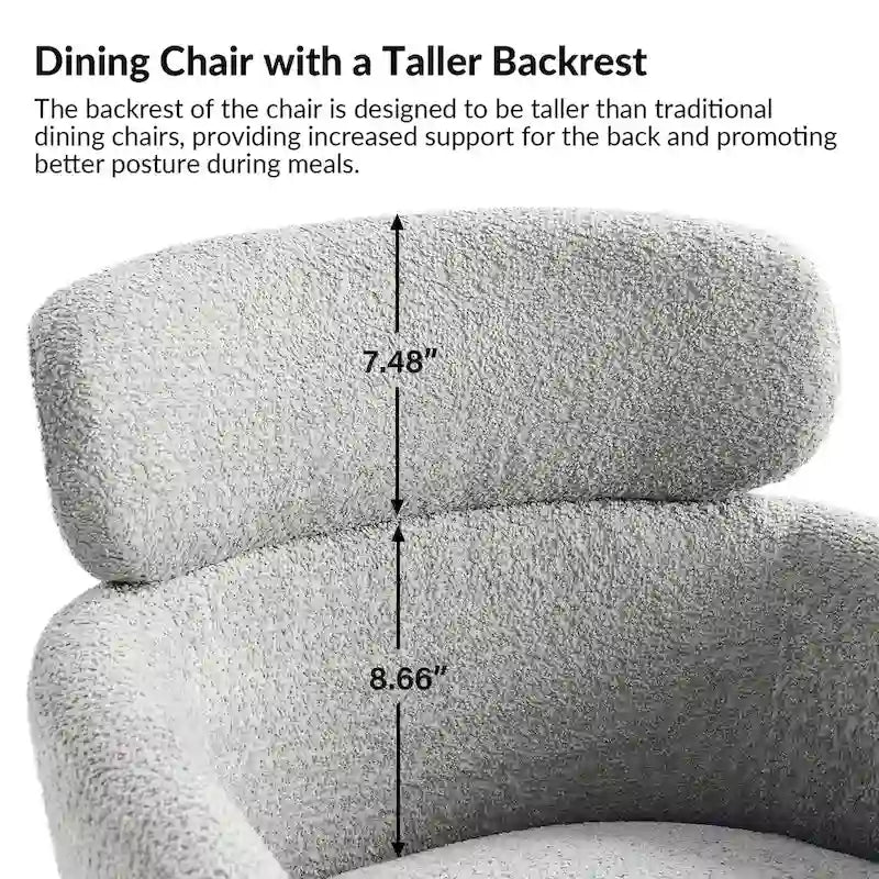 Chaise de salle à manger moderne Boucle avec pieds réglables, lot de 2 par