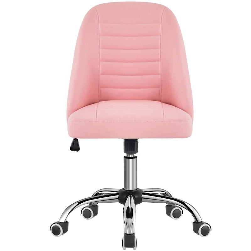 Chaise de bureau mi-hauteur en similicuir, sans accoudoirs, moderne, capitonnée - N/A