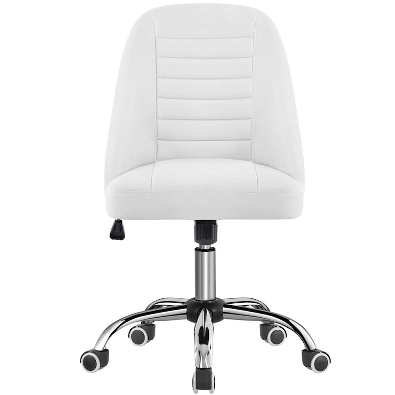 Chaise de bureau mi-hauteur en similicuir, sans accoudoirs, moderne, capitonnée - N/A
